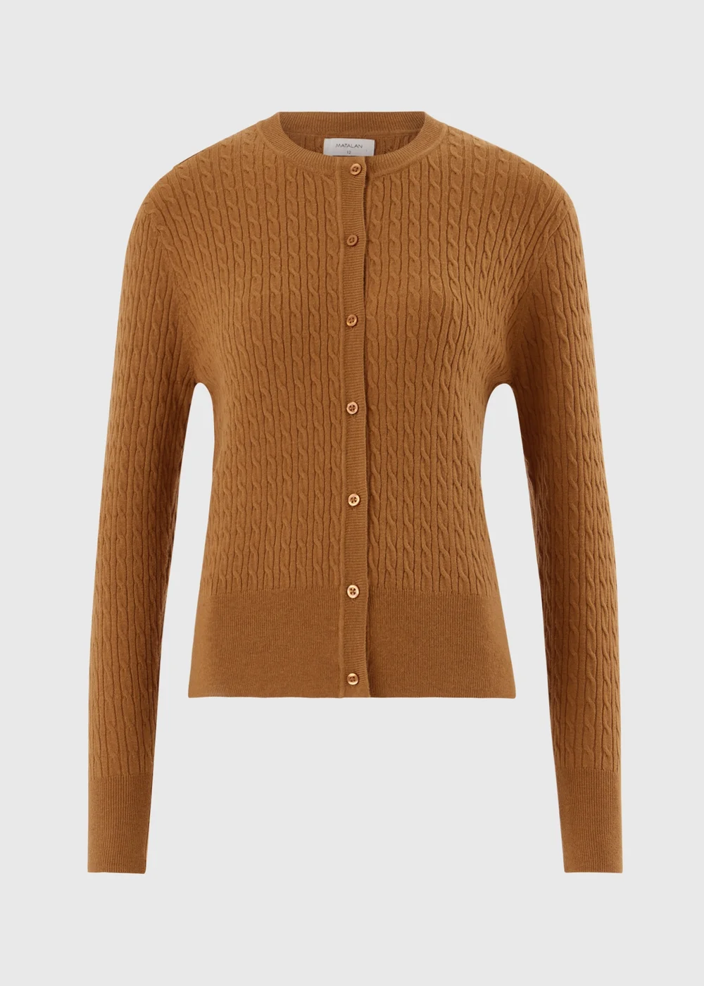 Tan Crew Neck Button Through Cardigan - 8 Image 4