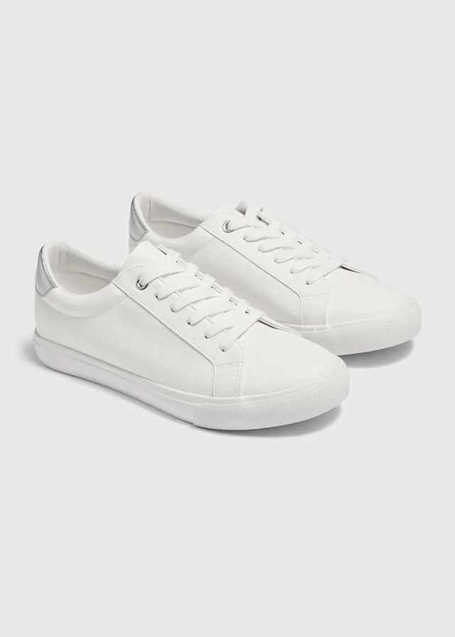 White Low Platform Trainers