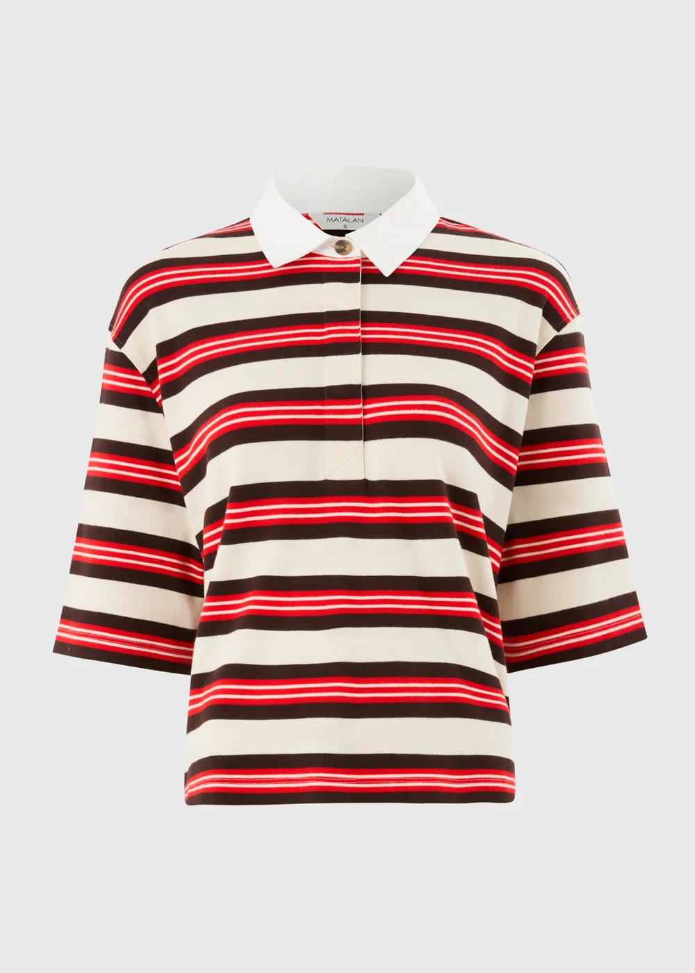 Cream Stripe Rugby Shirt - M Image 4