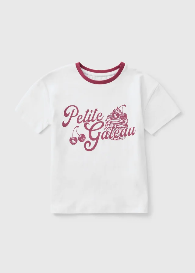Girls White Petite Gateau T-Shirt (7-15yrs)