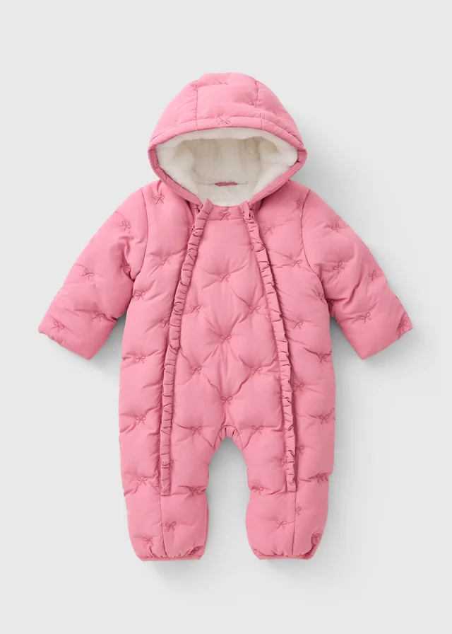 Baby Pink Bow Snowsuit (0-23mths)