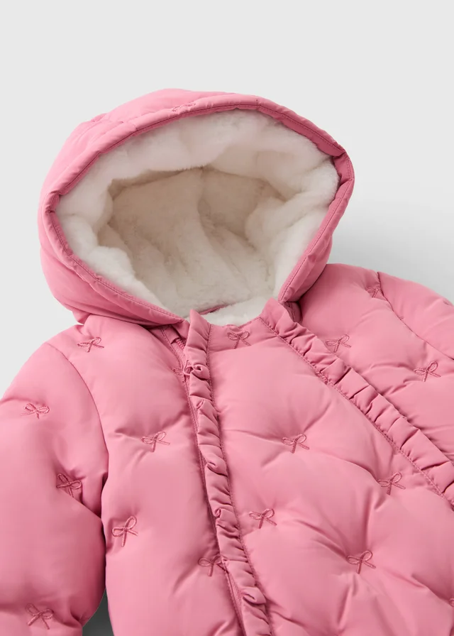Baby Pink Bow Snowsuit (0-23mths)