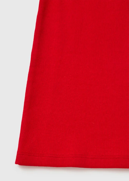 Girls Red Ribbed Flared Leggings (7-15yrs) - 7 Yrs Image 2