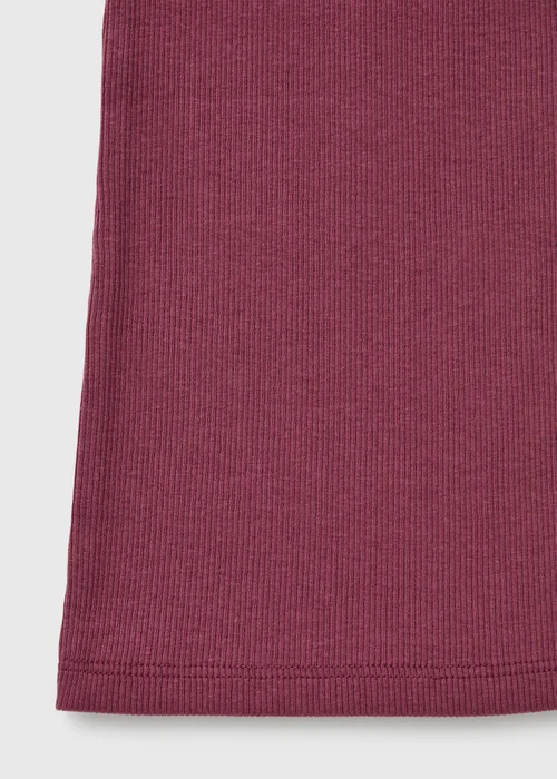 Girls Burgundy Ribbed Flared Leggings (7-15yrs) - 7 Yrs Image 2