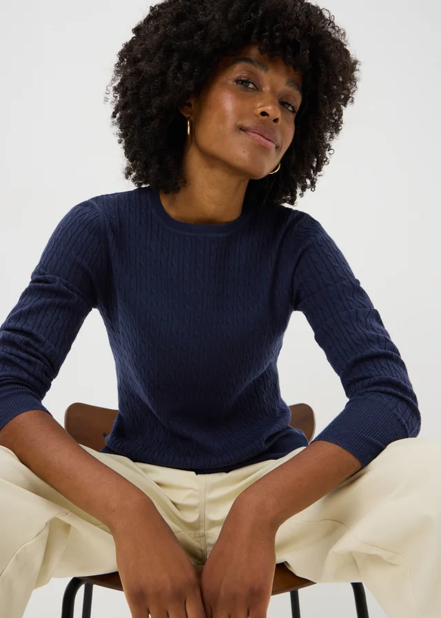 Navy Baby Cable Knit Jumper