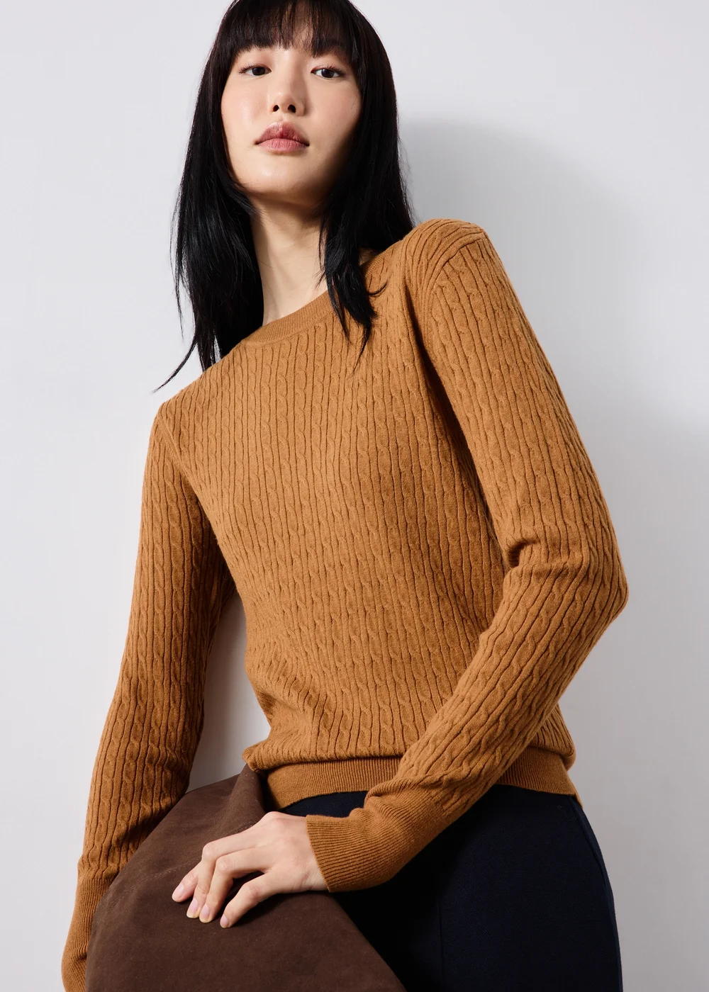 Tan Baby Cable Jumper - 8 Image 1