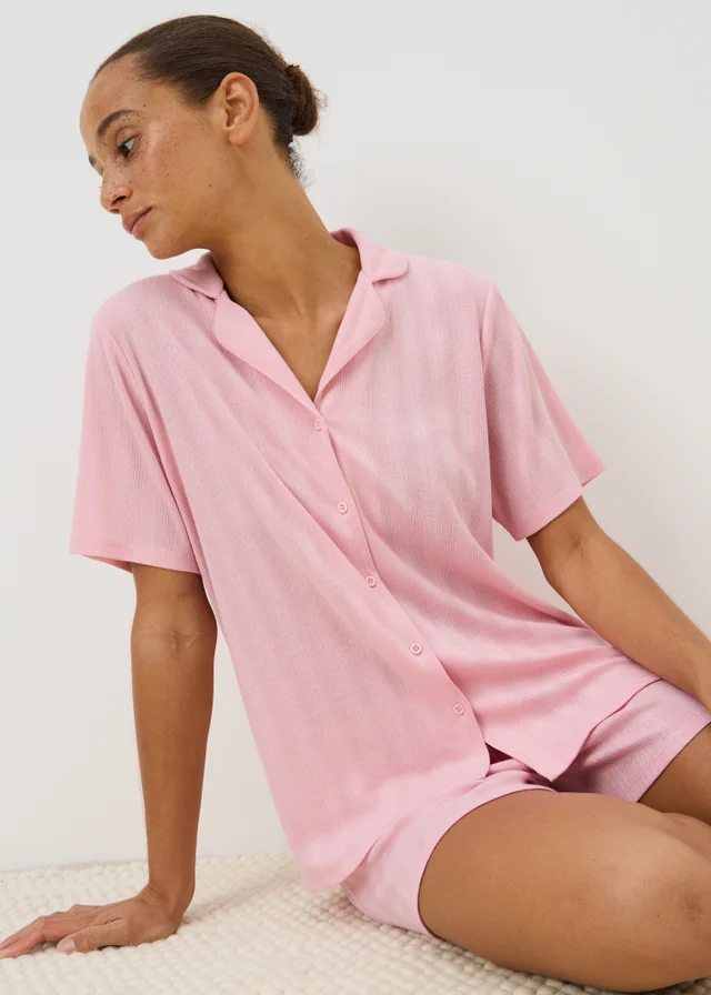 Pink Pointelle Boxy Short Pyjama Set