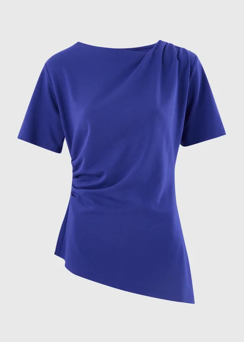 Blue Asymmetric Drape T-Shirt - 8 Image 3