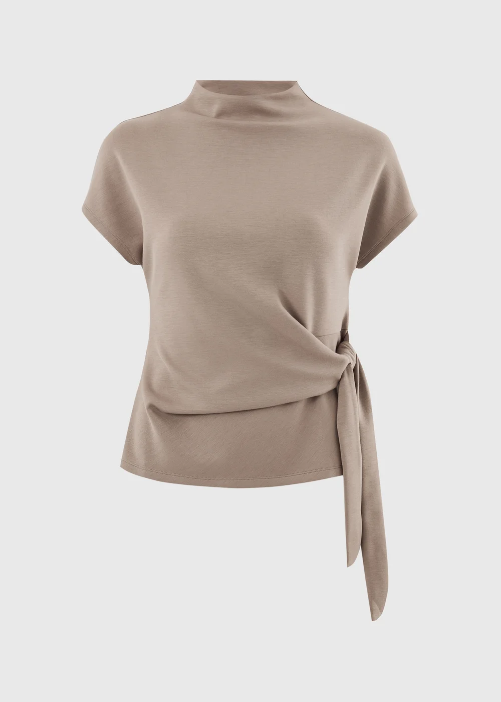Mocha Tie Side Scuba Co Ord Top - 8 Image 1