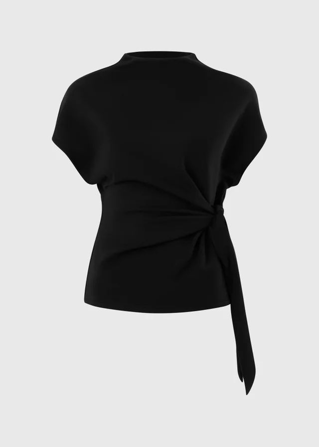 Black Tie Side Scuba Co Ord Top