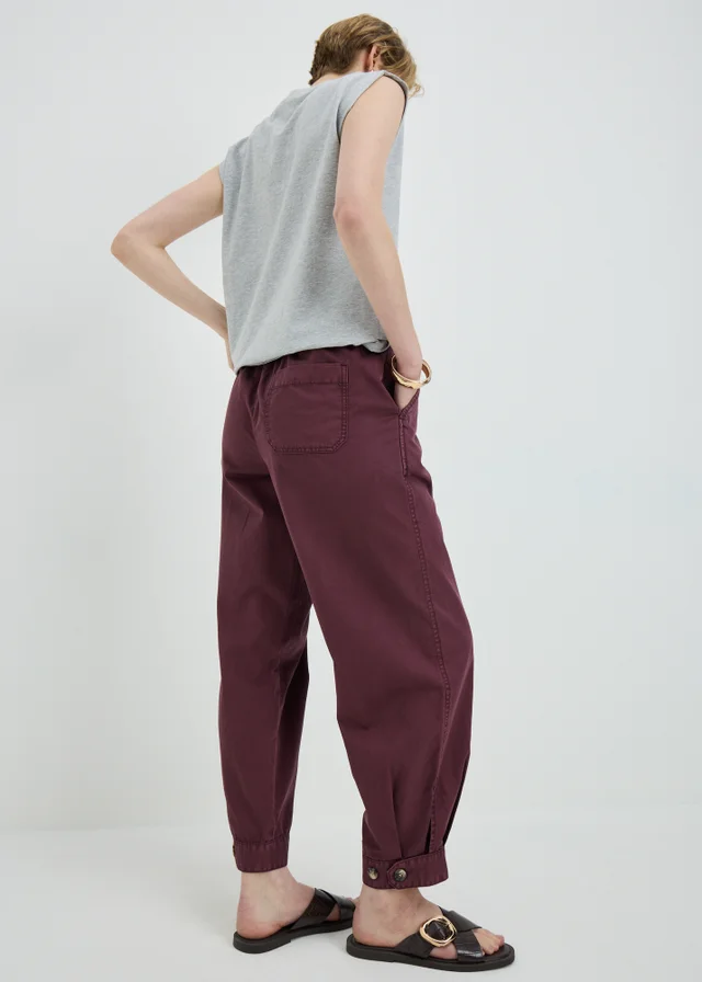 Burgundy Cuffed Trousers