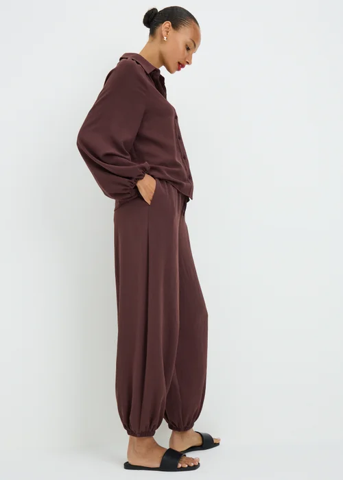Brown Balloon Harem Co Ord Trousers - 14 Image 2