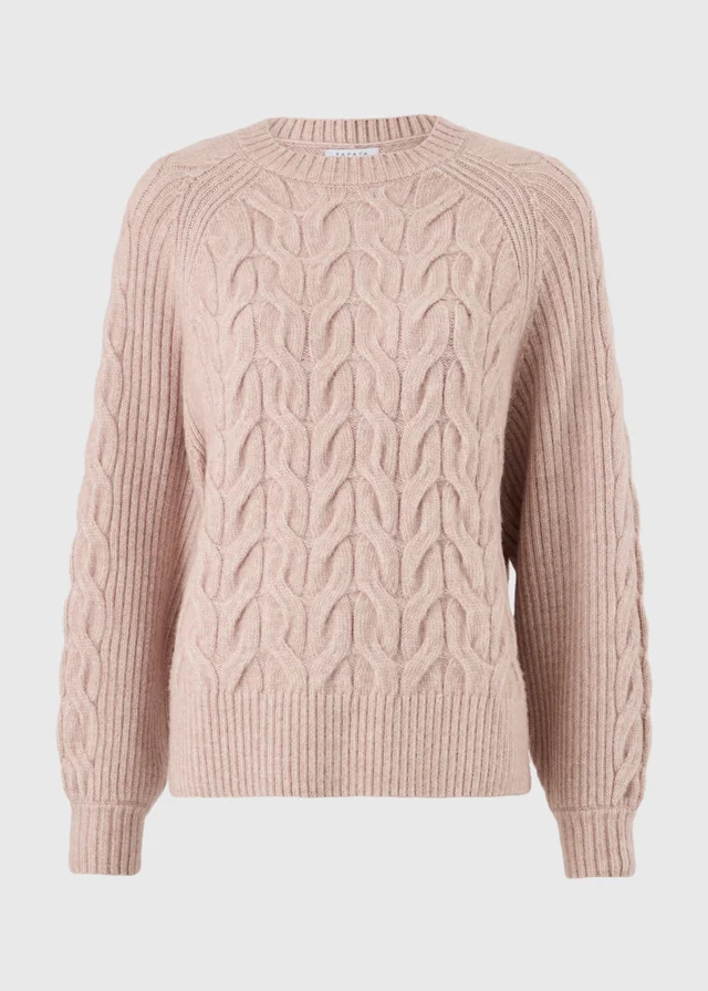 Pink Cable Knitted Jumper