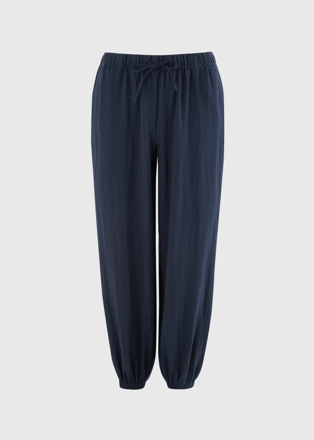 Navy Woven Cuffed Co Ord Trousers - 12 Image 3