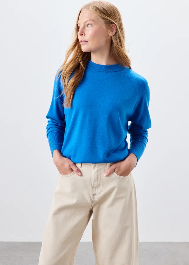 Blue Soft Crew Neck Jumper