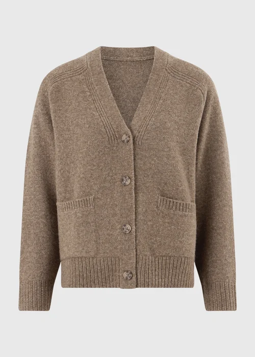 Taupe Button Thru Knitted Cardigan - XS Image 4