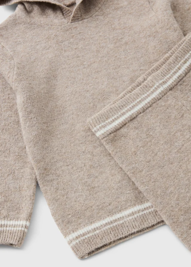 Boys Oatmeal Knitted Hoodie & Jogger Set (1-8yrs)