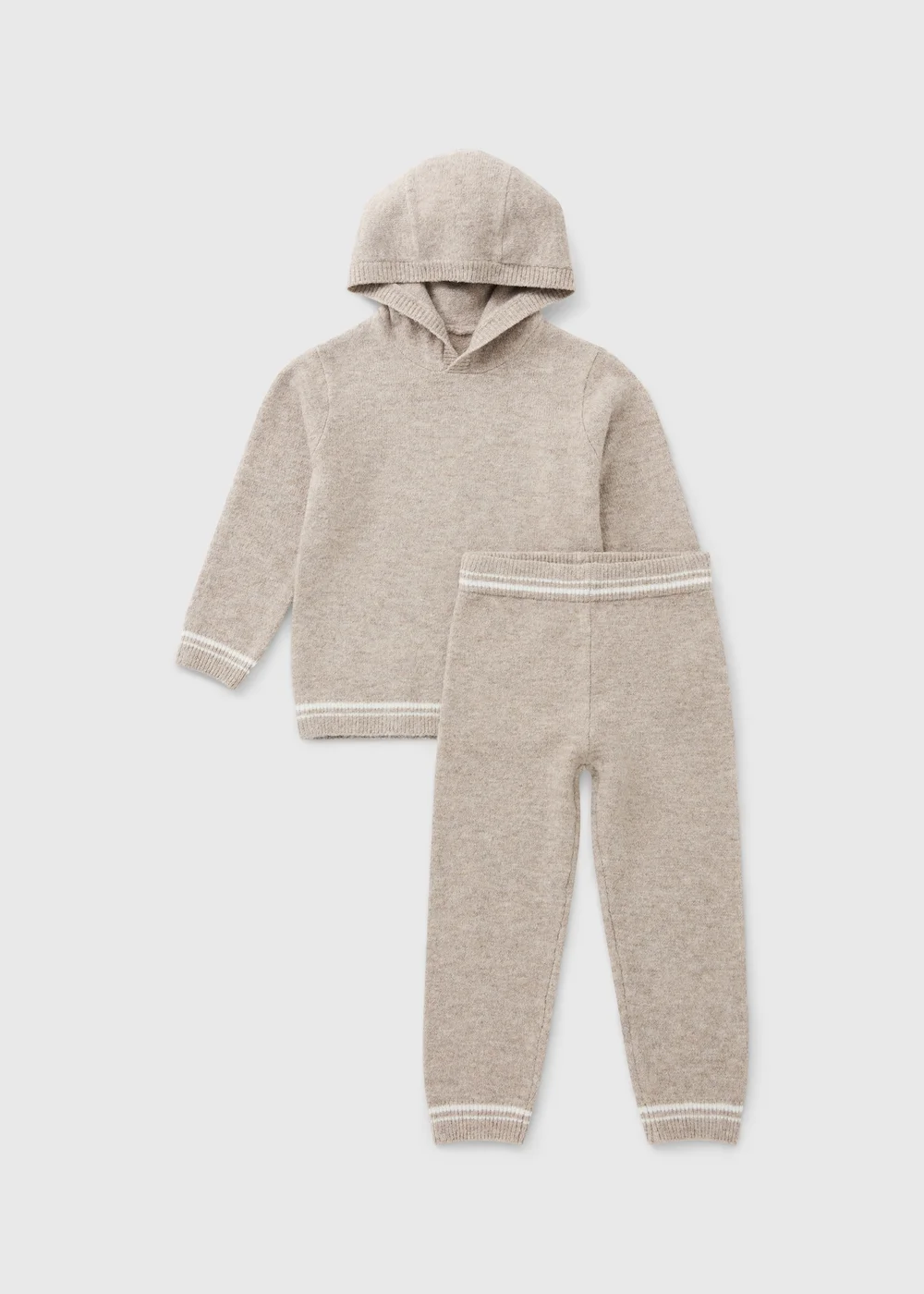 Boys Oatmeal Knitted Hoodie & Jogger Set (1-8yrs) - 4-5 Yrs Image 1