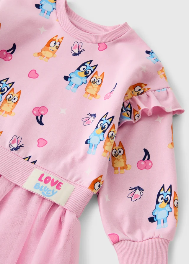 Bluey Girls Pink Mesh Skirt Dress (1-5yrs)
