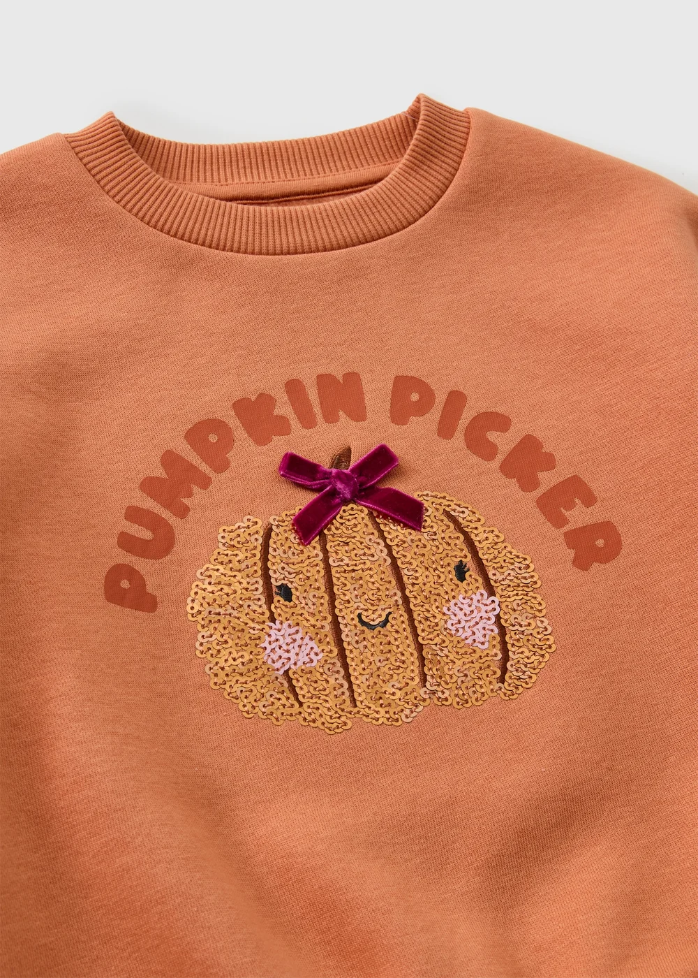 Girls Orange Pumpkin Picker Sweatshirt (1-8yrs) - 1-1.5 Yrs Image 2