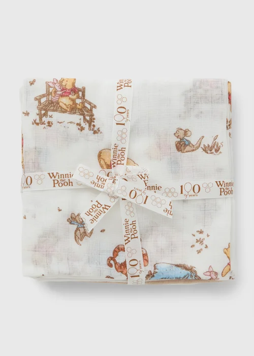 Disney Winnie The Pooh 3 Pack Cream Muslin Cloths - One Size Image 1