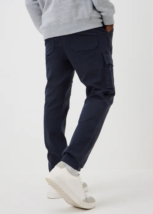 Navy Knitted Cargo Trousers - 30 R Image 2