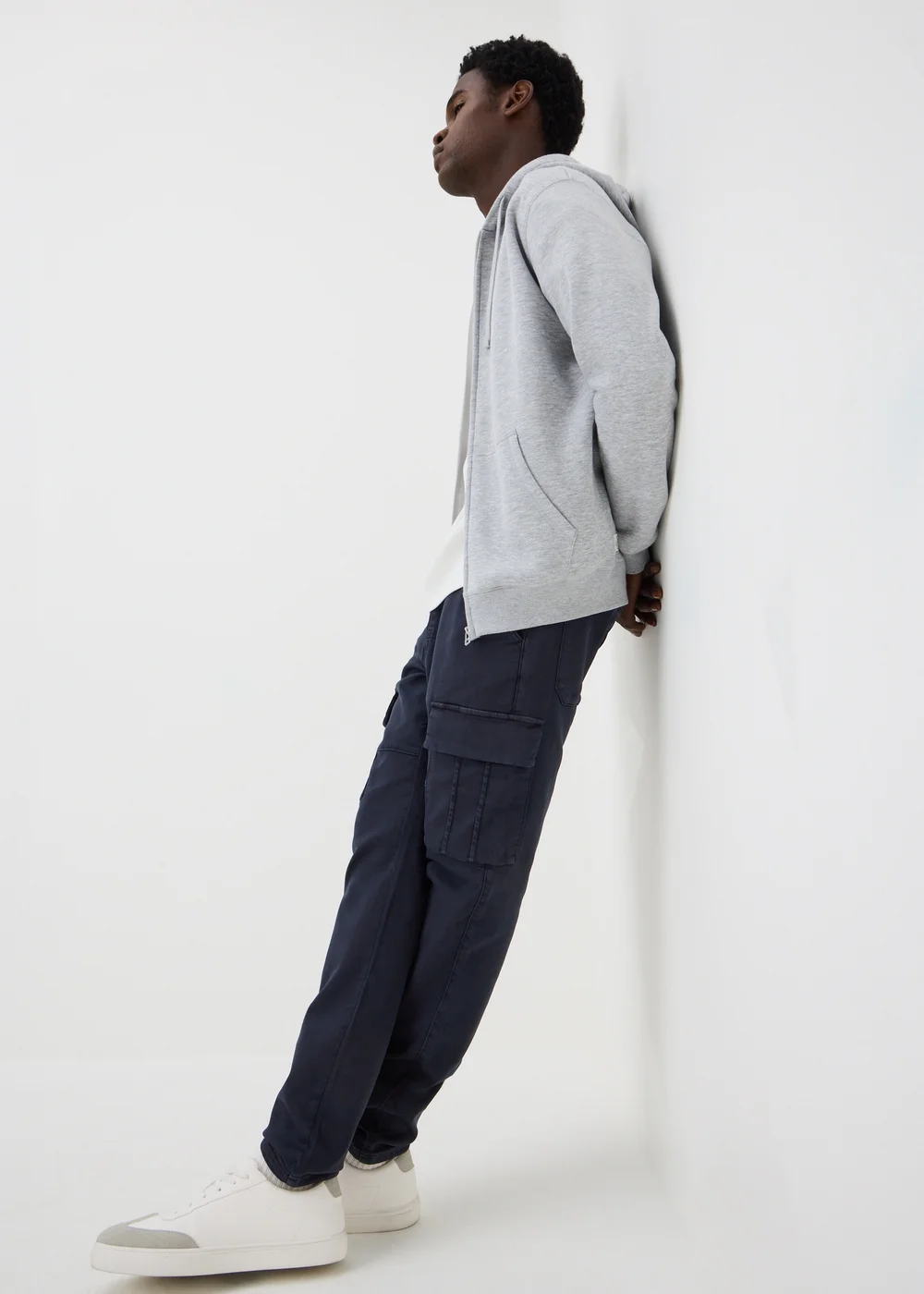 Navy Knitted Cargo Trousers - 30 R Image 1