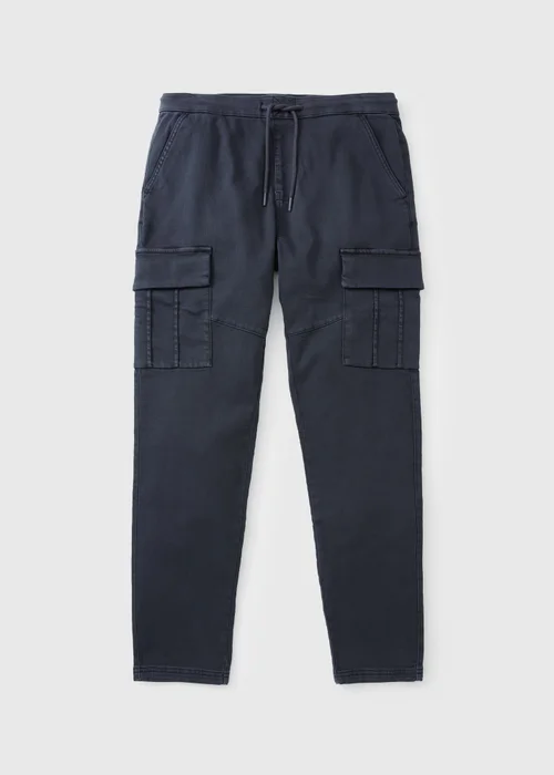 Navy Knitted Cargo Trousers - 30 R Image 4
