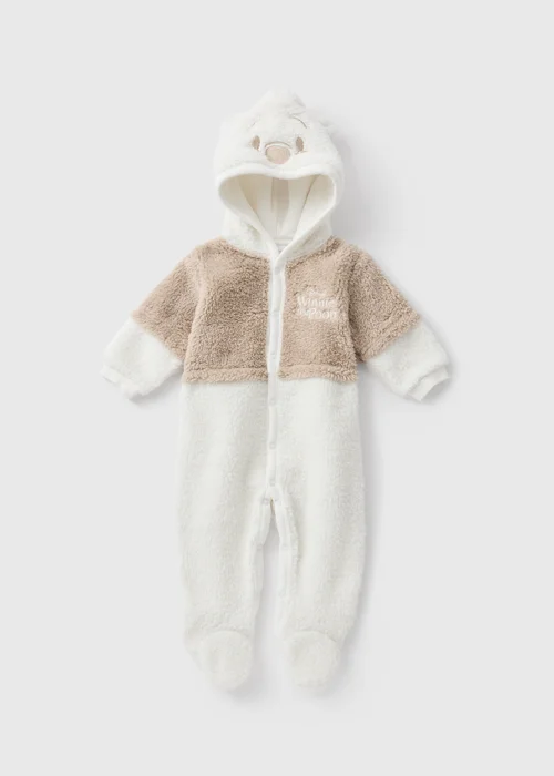 Disney Winnie The Pooh Baby Cream Pramsuit (0-18mths) - Up to 1 Month Image 1