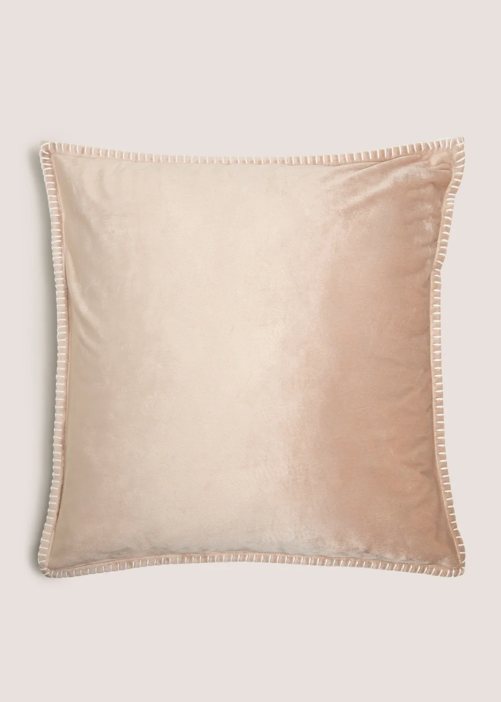 Neutral Stitch Velvet Cushion Image 1