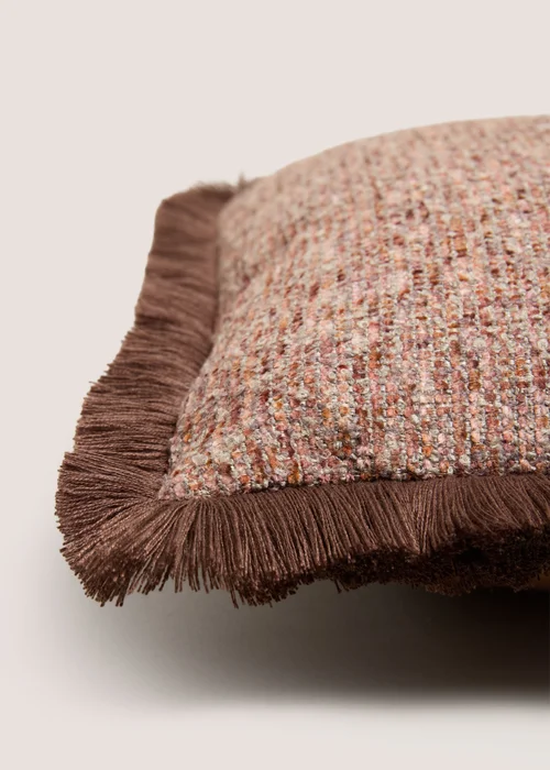 Orange Chenille Fringe Cushion Image 2