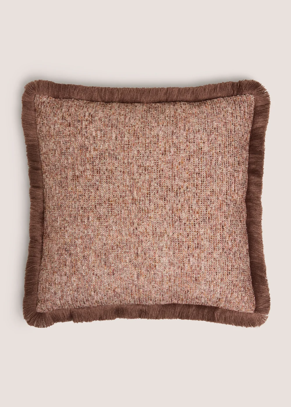 Orange Chenille Fringe Cushion Image 1