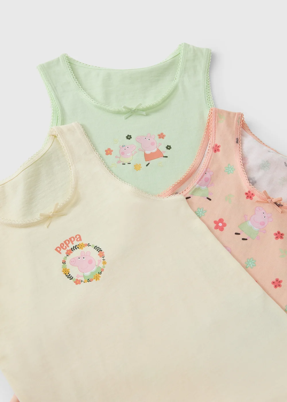 3 Pack Peppa Pig Girls Multicolour Vests (1-5yrs) - 1-1.5 Yrs Image 2