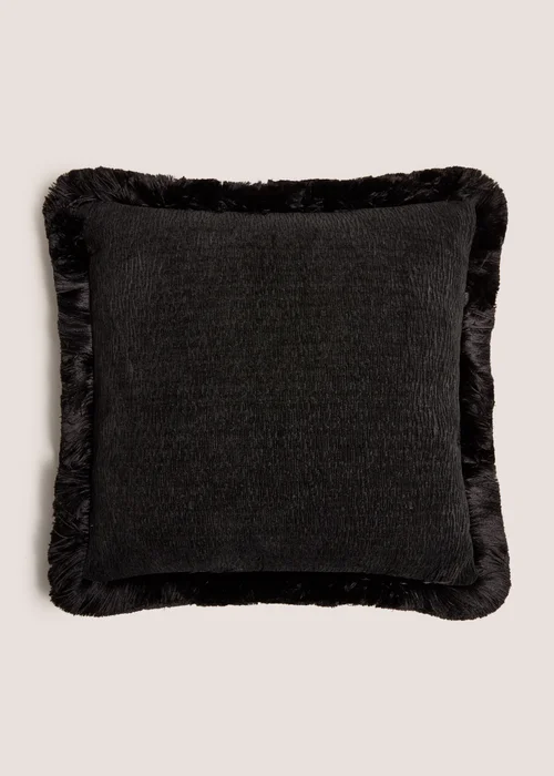 Black Fringe Cushion Image 1