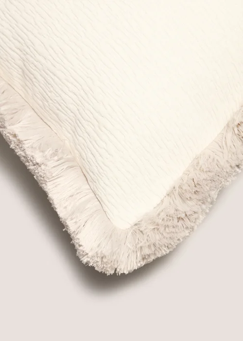 Natural Fringe Textured Cushion Image 2
