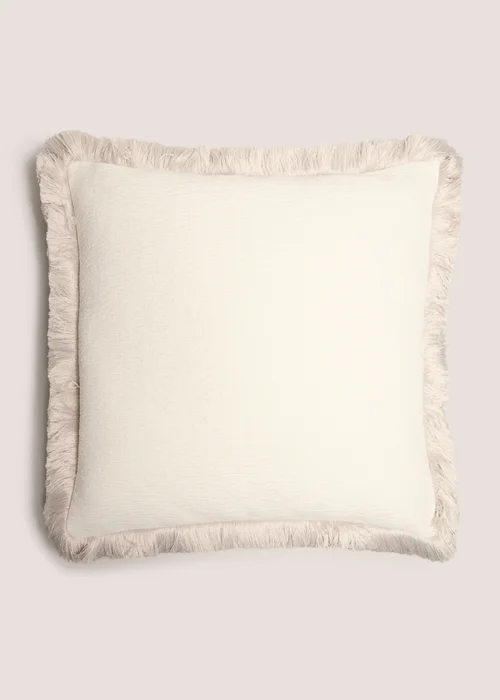 Natural Fringe Textured Cushion Image 1