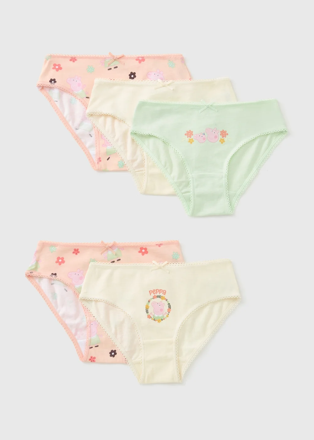 5 Pack Girls Peppa Pig Knickers (1-5yrs) - 1-1.5 Yrs Image 1
