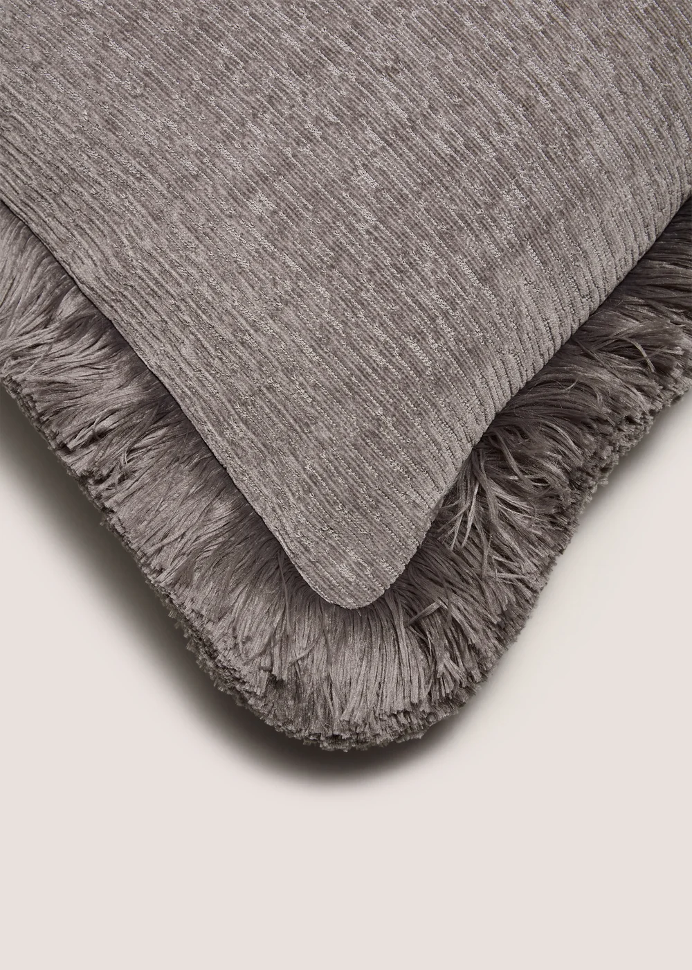 Grey Fringe Cushion Image 2