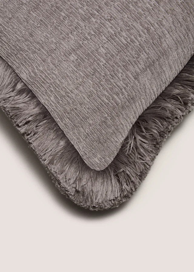 Grey Fringe Cushion