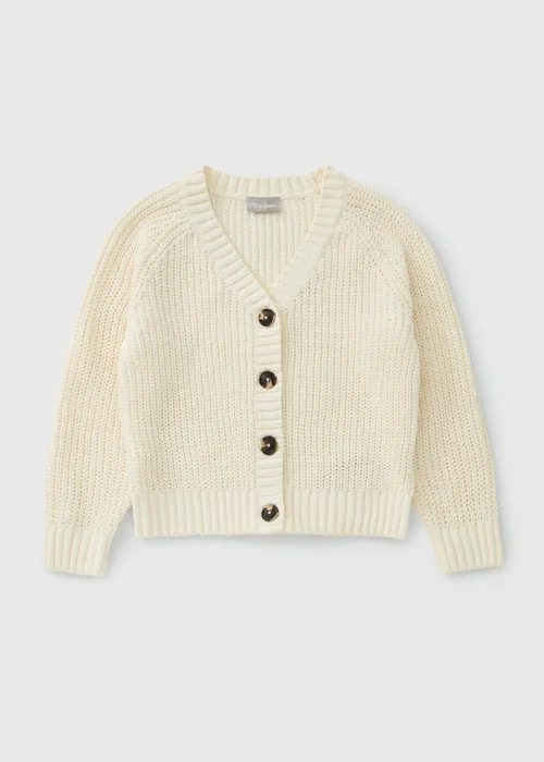 Girls Cream Chenille Cardigan (7-15yrs) - 7 Yrs Image 1