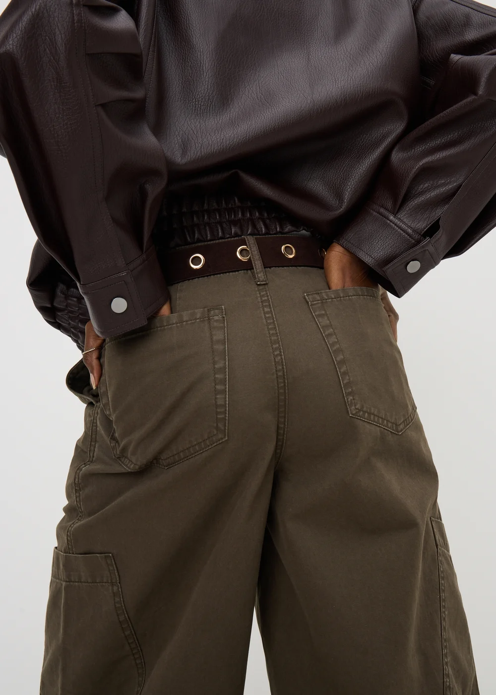 Brown Utility Barrel Leg Trousers - 8 Image 2