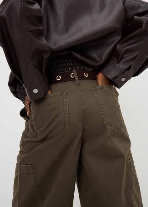 Brown Utility Barrel Leg Trousers - 8 Image 2