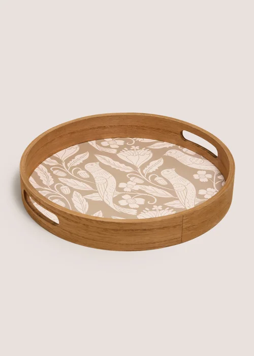 Bird Print Round Tray Image 1