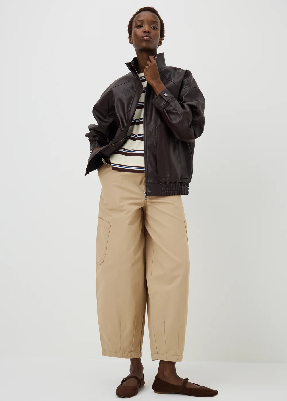 Camel Barrel Utility Trousers - 8 Image 1