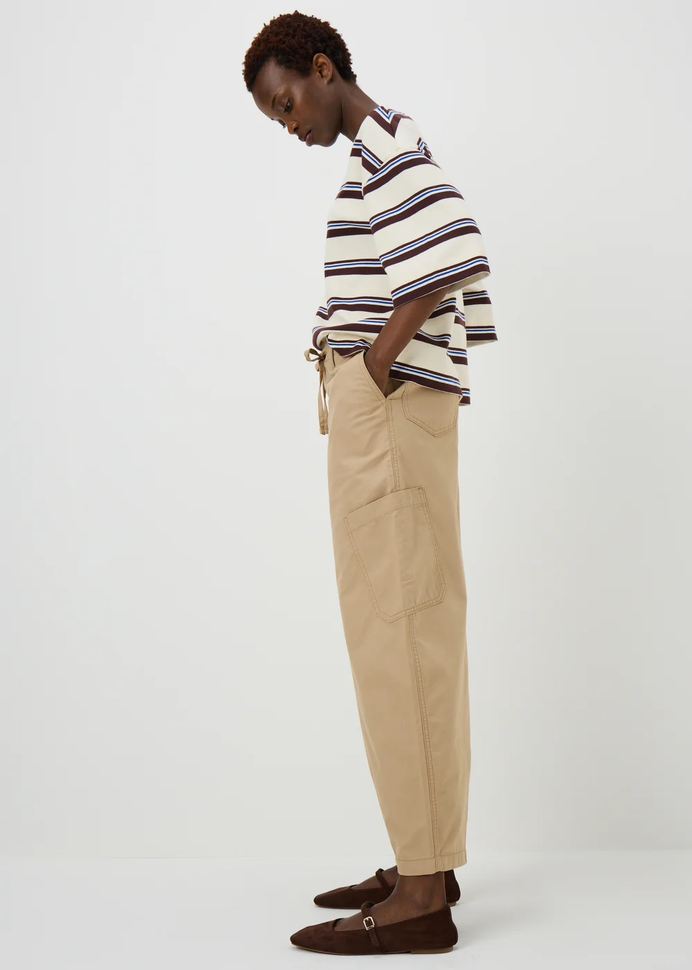Camel Barrel Utility Trousers - 8 Image 2