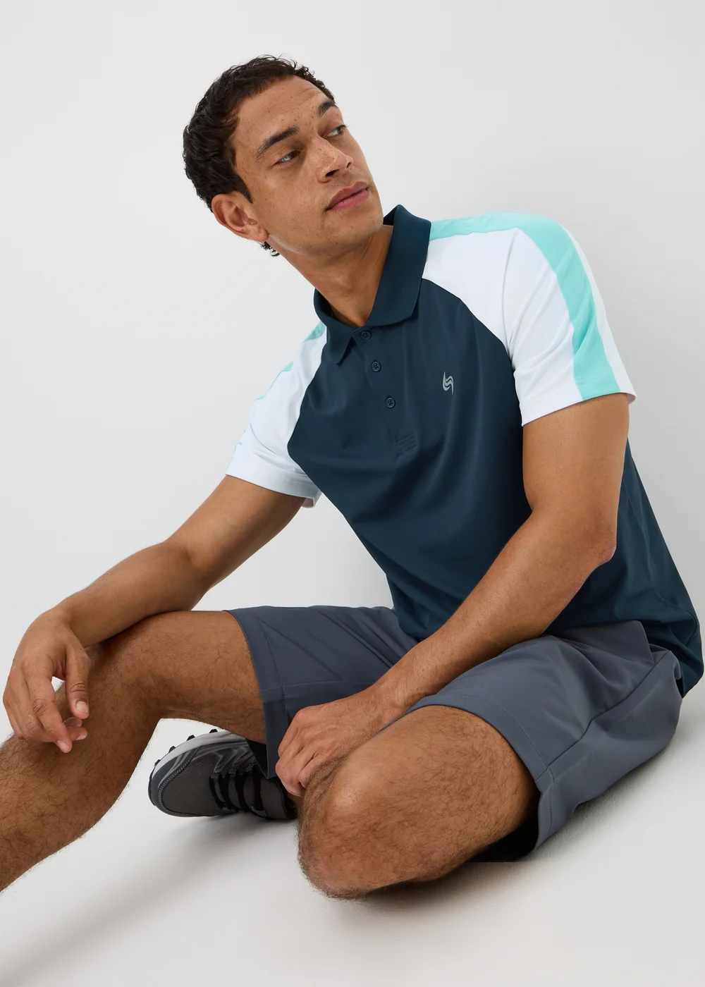 Souluxe Navy Panel Golf Polo Shirt - S Image 1