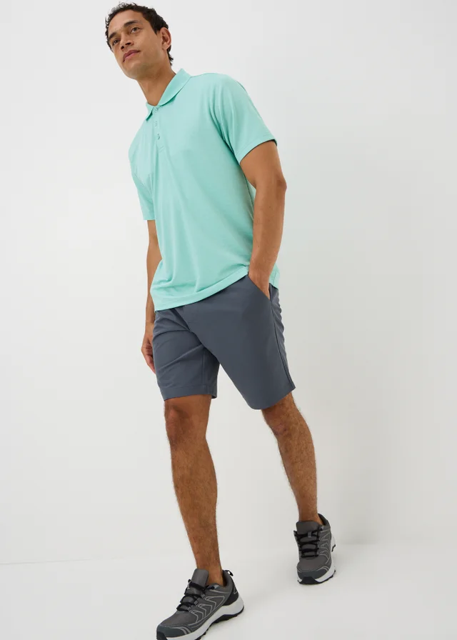 Souluxe Aqua Textured Golf Polo Shirt