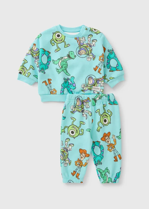 Disney Pixar Blue Top and Jogging Bottom Set (0-18mths) - 0-3 months Image 1