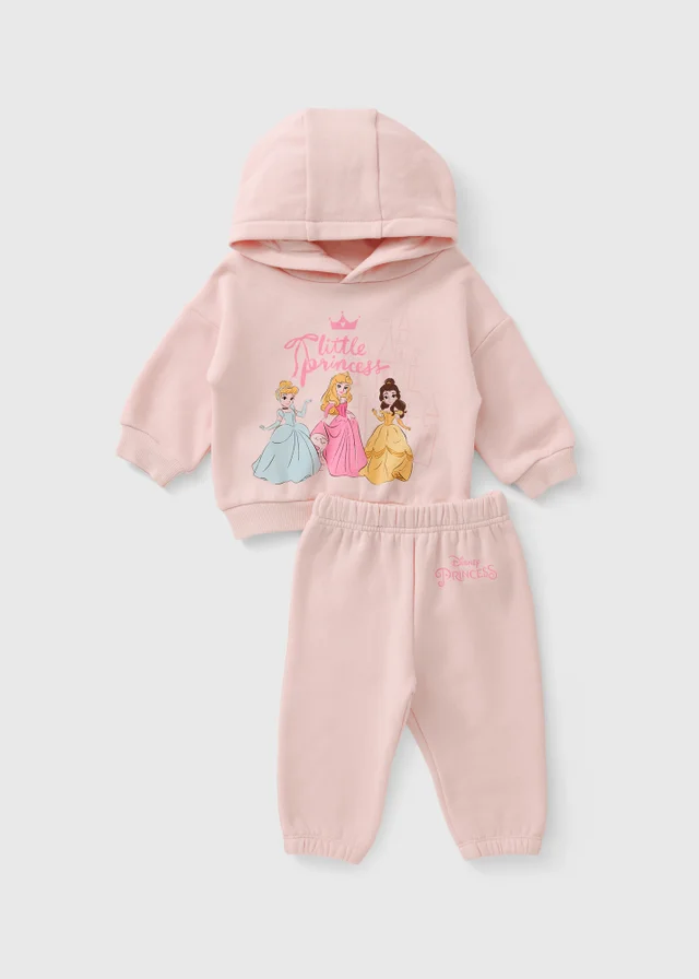 Girls Pink Princess Hoodie & Jogger Set (0-18mths)