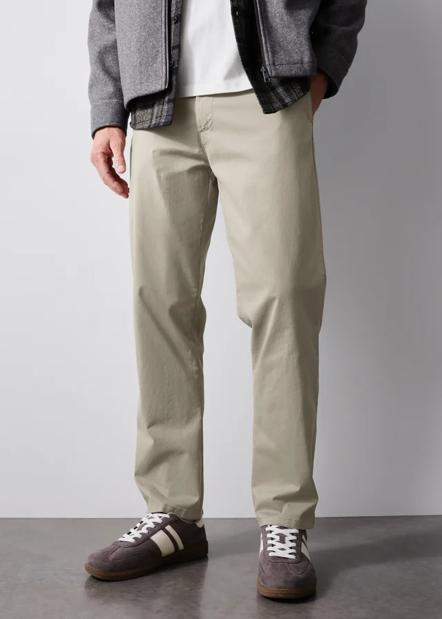 Mushroom Straight Chinos